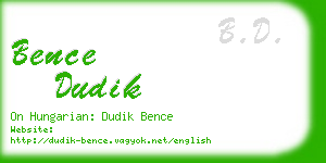 bence dudik business card
